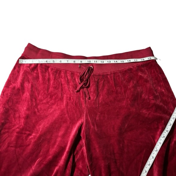 Venezia Velour Pants Drawstring Waist Red Y2K Athleisure Women's Size 18/20 - Picture 8 of 10